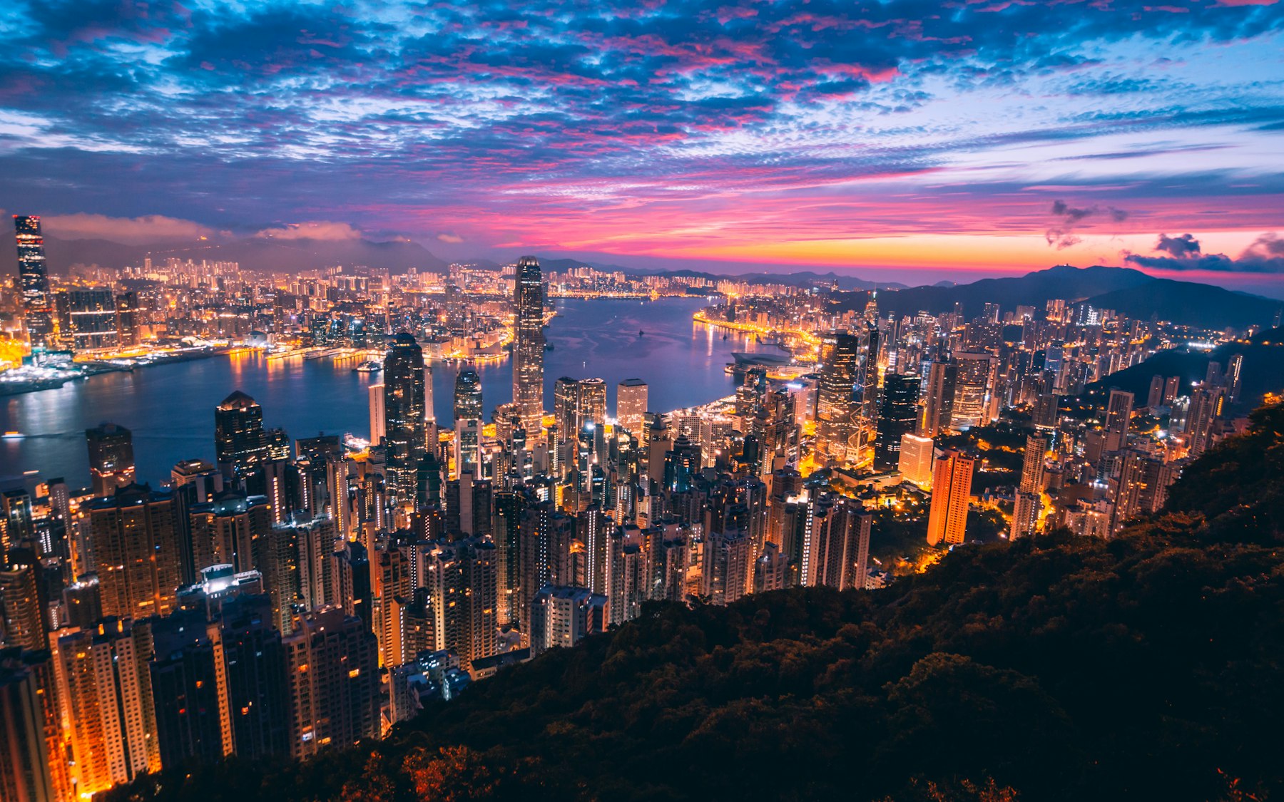 香港维多利亚港夜景